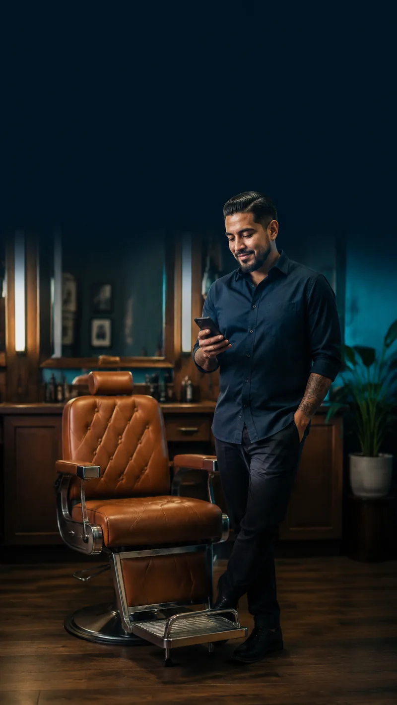 Escena ilustrativa de atención en una barbería